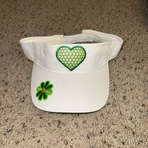 White and Green Heart Visor